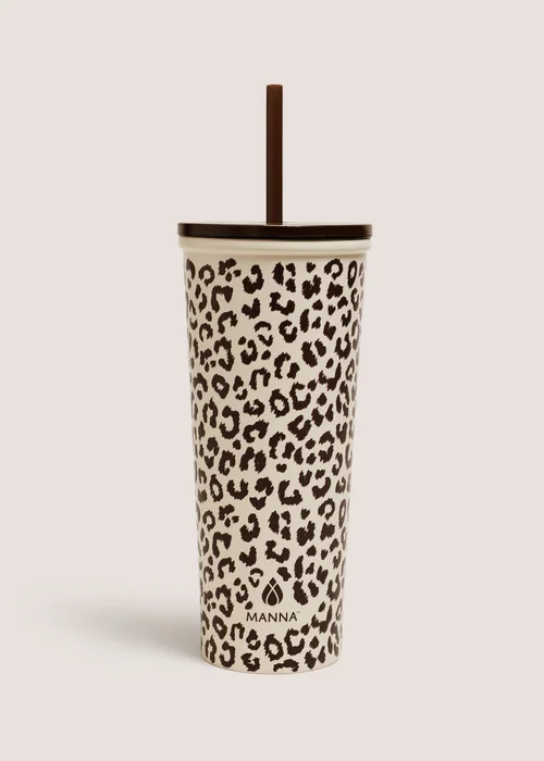 Leopard Straw Tumbler Image 1