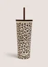 Leopard Straw Tumbler Image 1