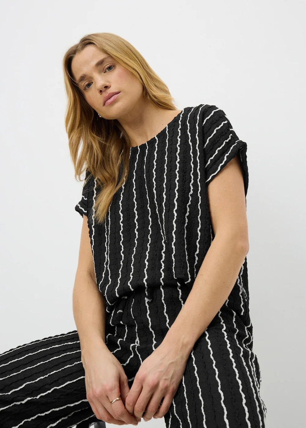 Black Stripe Co Ord Top - 16 Image 1