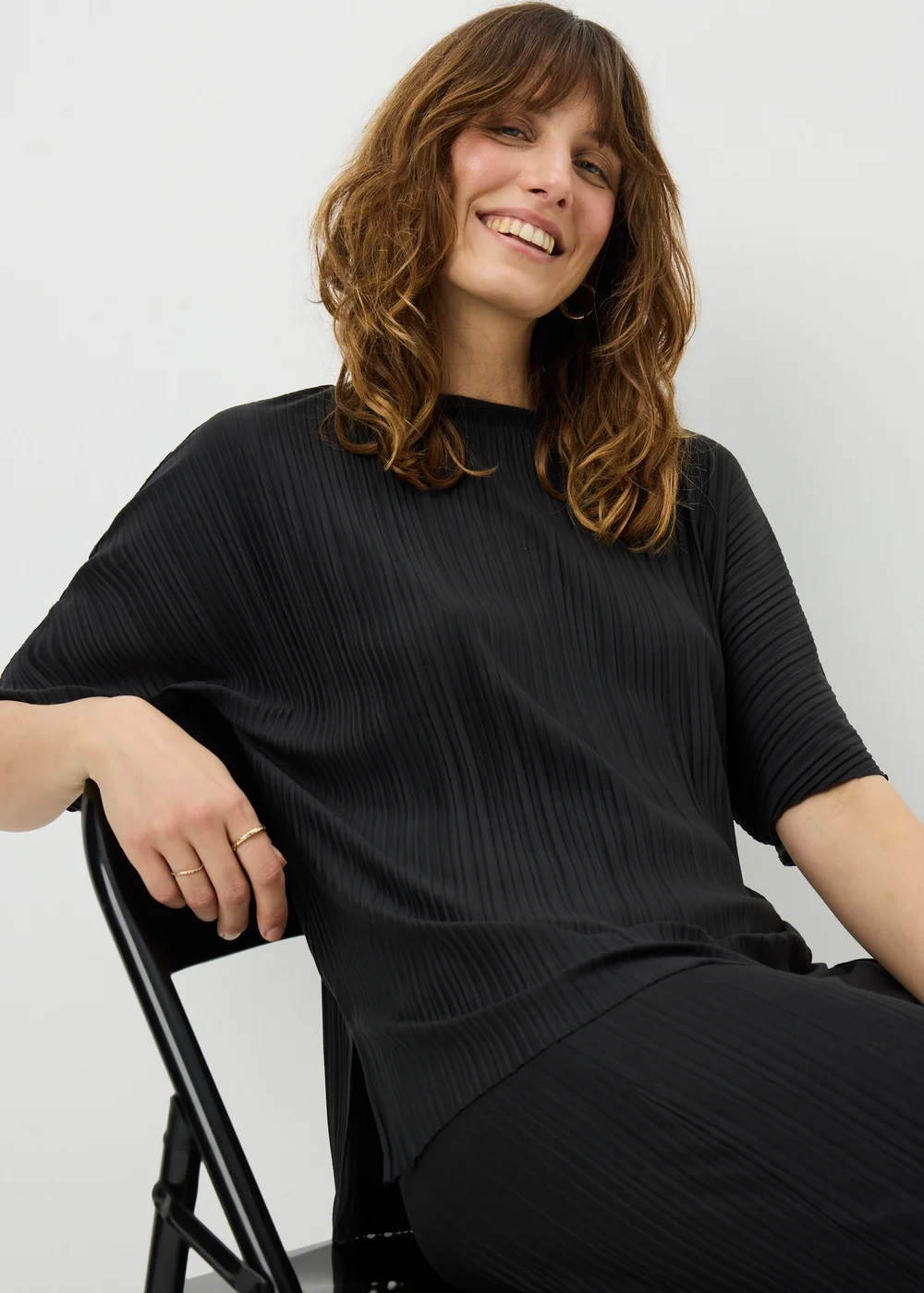 Black Plisse Co Ord Top - 8 Image 3