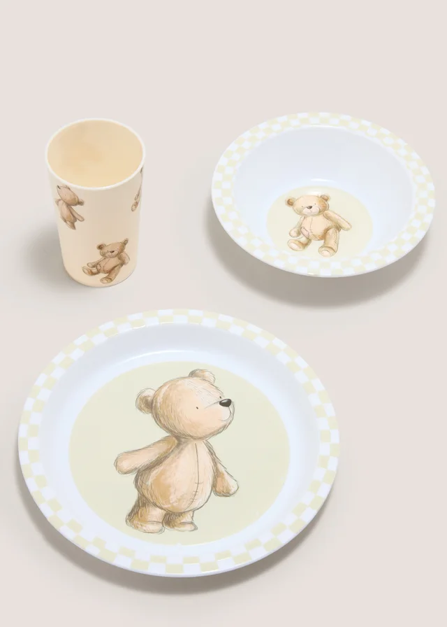 3 Piece Kids Bear Dinner Set