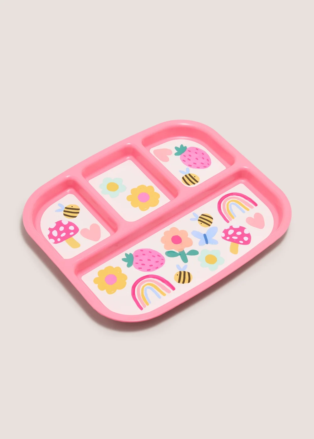 Kids Flower Pattern Divide Plate Image 1