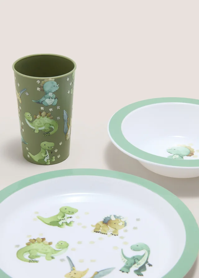 3 Piece Kids Dino Dinner Set