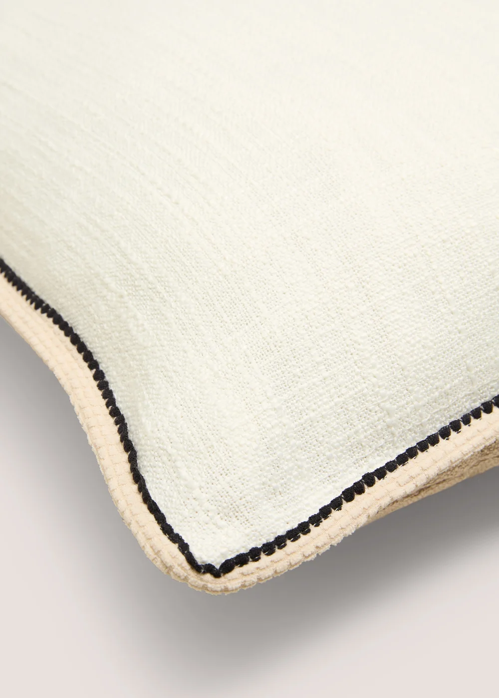 Ivory Textured Contrast Cushion Image 2