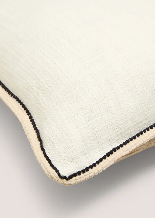 Ivory Textured Contrast Cushion Image 2