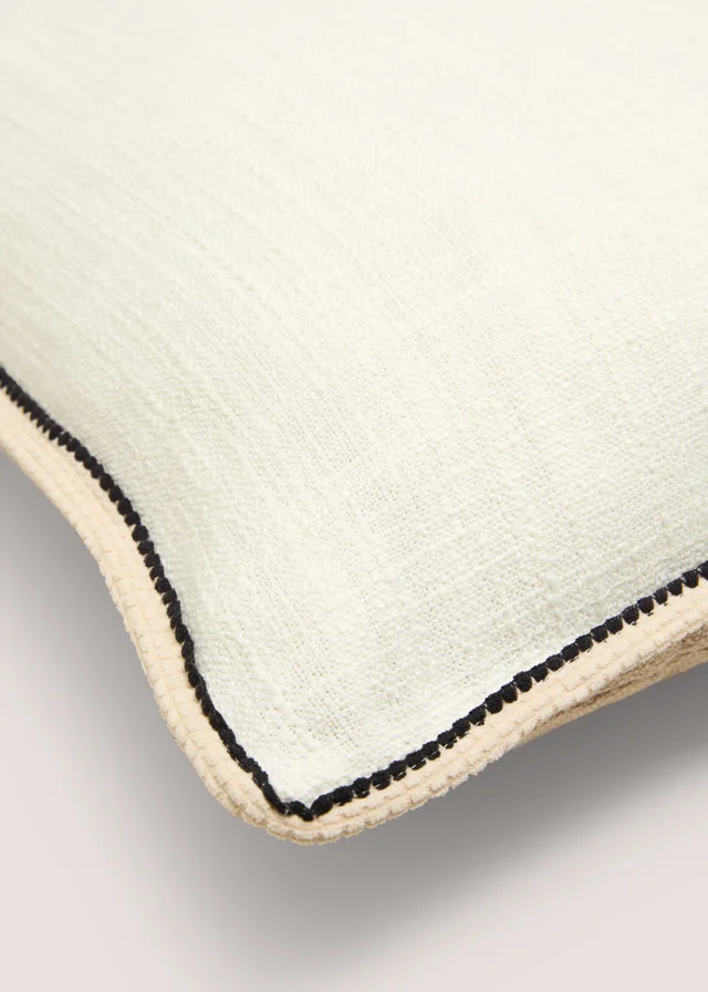 Ivory Textured Contrast Cushion