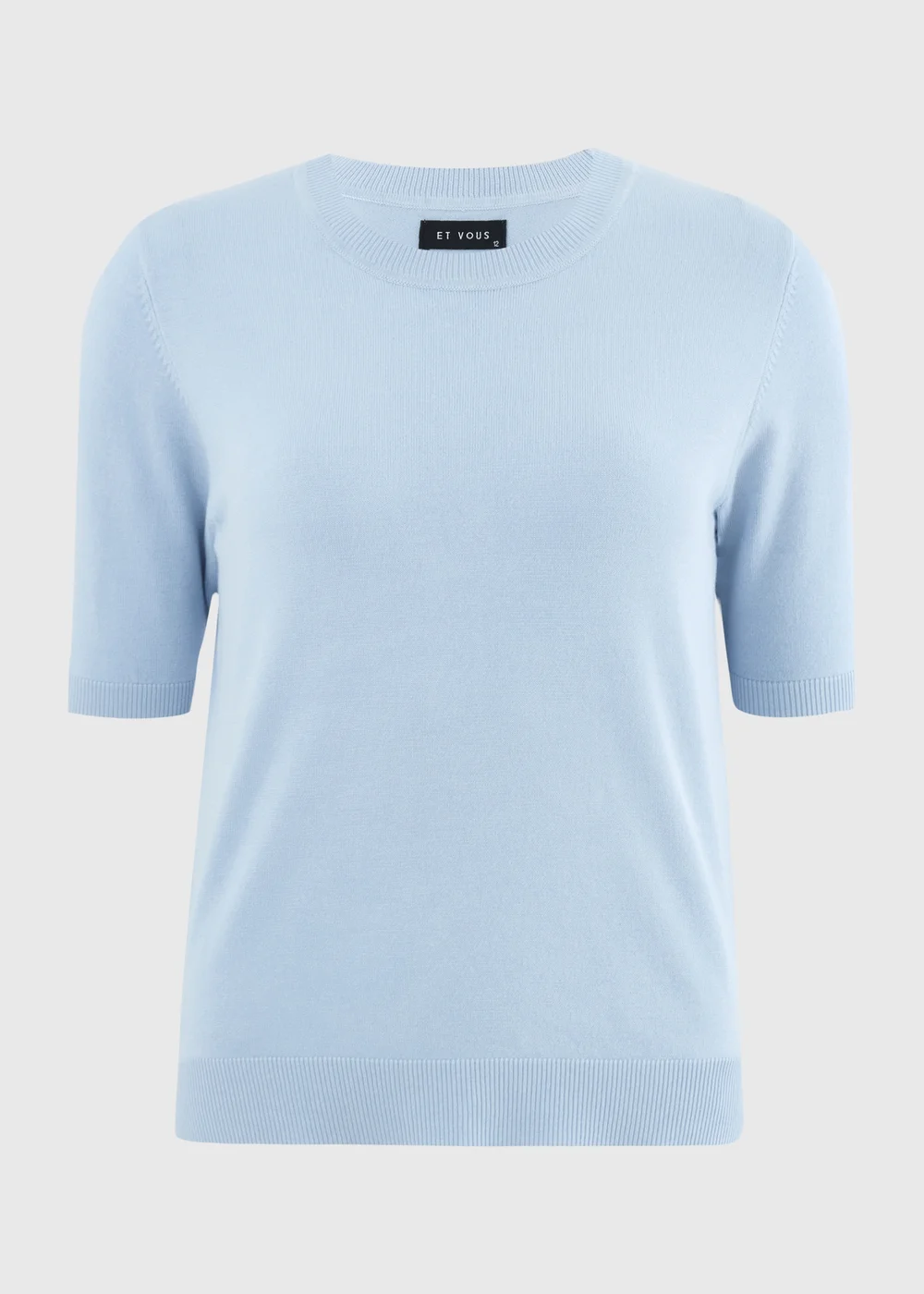 Et Vous Light Blue Fine Gauge Knitted Top - 8 Image 1