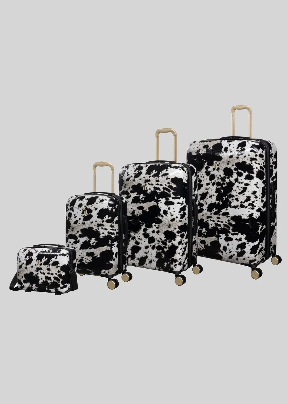 IT Luggage Sheen Cow Print Hard Suitcase - VANITY Image 1