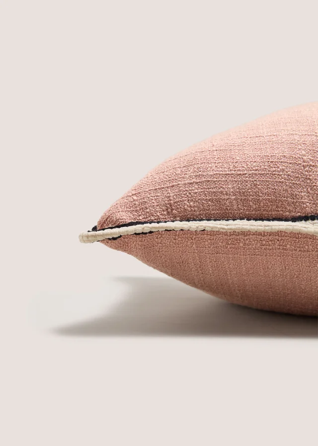 Pink Textured Contrast Edge Cushion