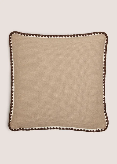 Natural Woven Edge Cushion Image 1