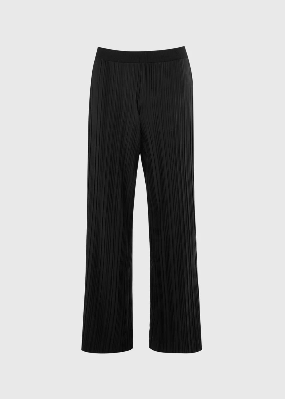 Black Plisse Wide Leg Co Ord Trousers - 10/L31 Image 4