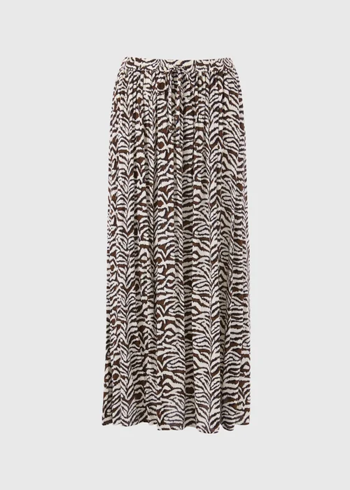 Brown Zebra Print Cheesecloth Maxi Skirt - 20 Image 4