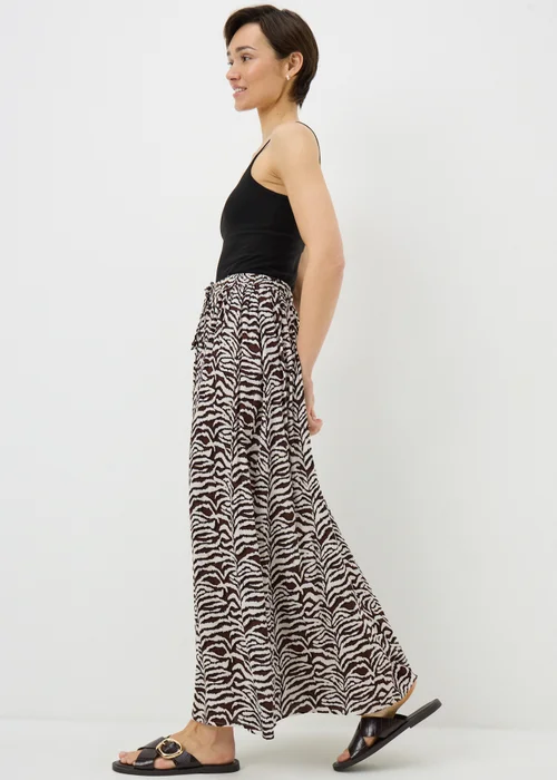 Brown Zebra Print Cheesecloth Maxi Skirt - 20 Image 3