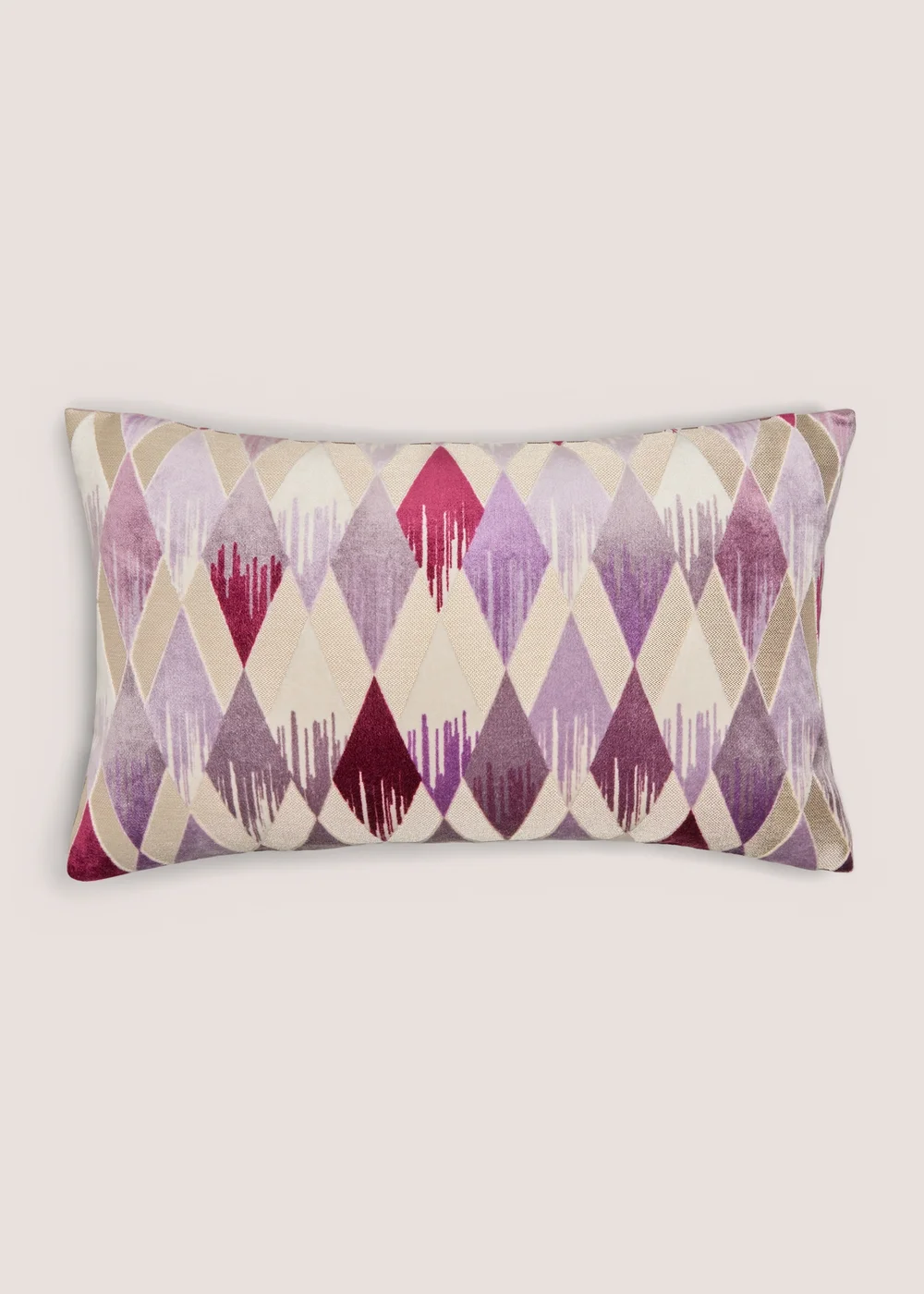 Pink Diamond Cut Velvet Cushion Image 1