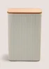 Cream Rib Plastic Wood Handle 2.4L Storage Canister Image 1