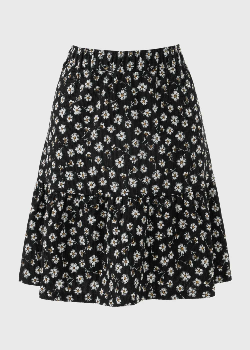 Black Ditsy Floral Textured Jersey Mini Skirt - 8 Image 3