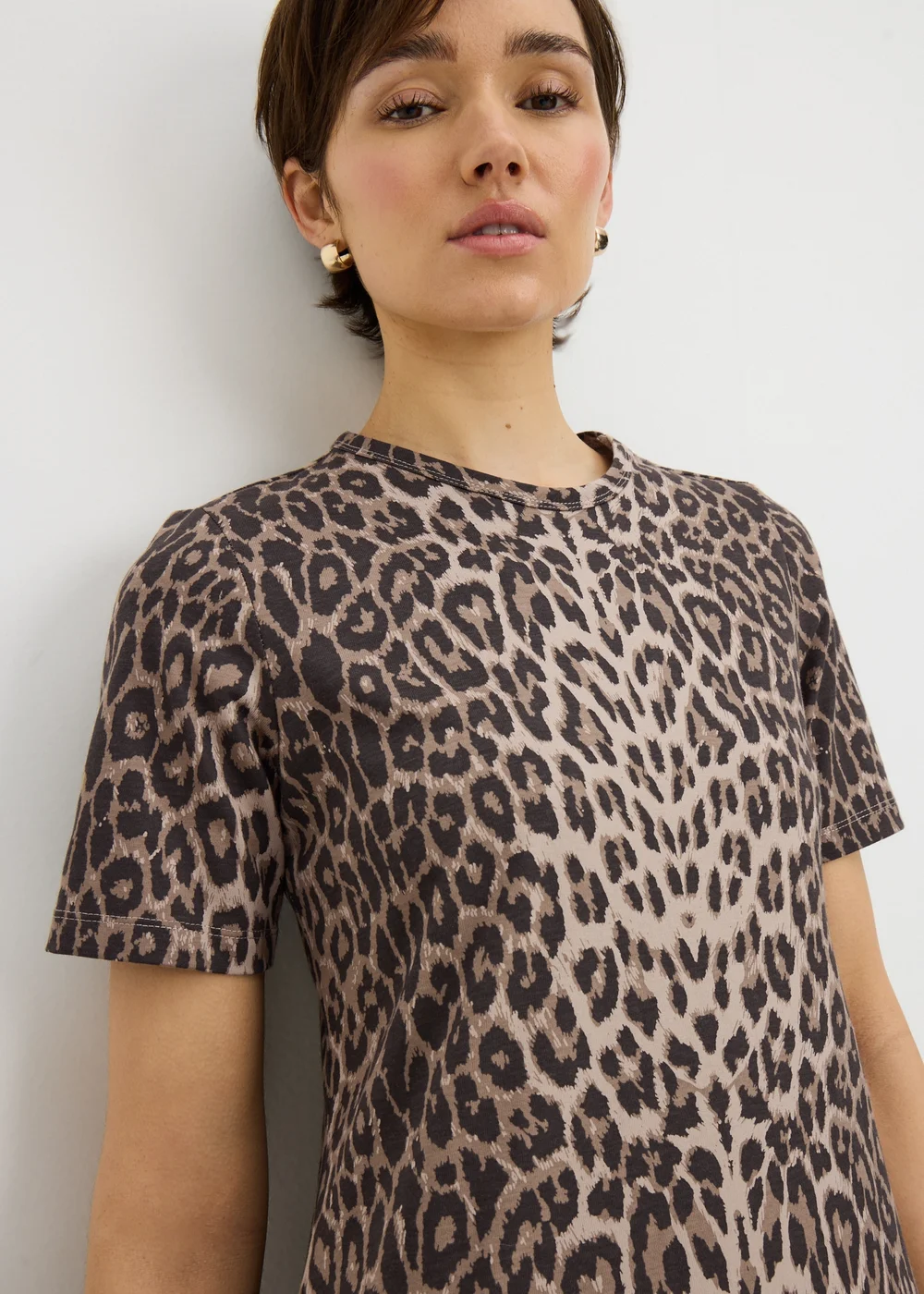 Brown Leopard Print Midaxi T-Shirt Dress - 24 | Matalan Brown Leopard Print Midaxi T-Shirt Dress - 24 | Matalan
