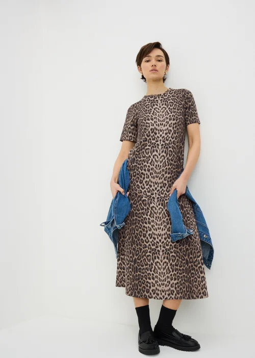 Brown Leopard Print Midaxi T-Shirt Dress - 24 | Matalan Brown Leopard Print Midaxi T-Shirt Dress - 24 | Matalan