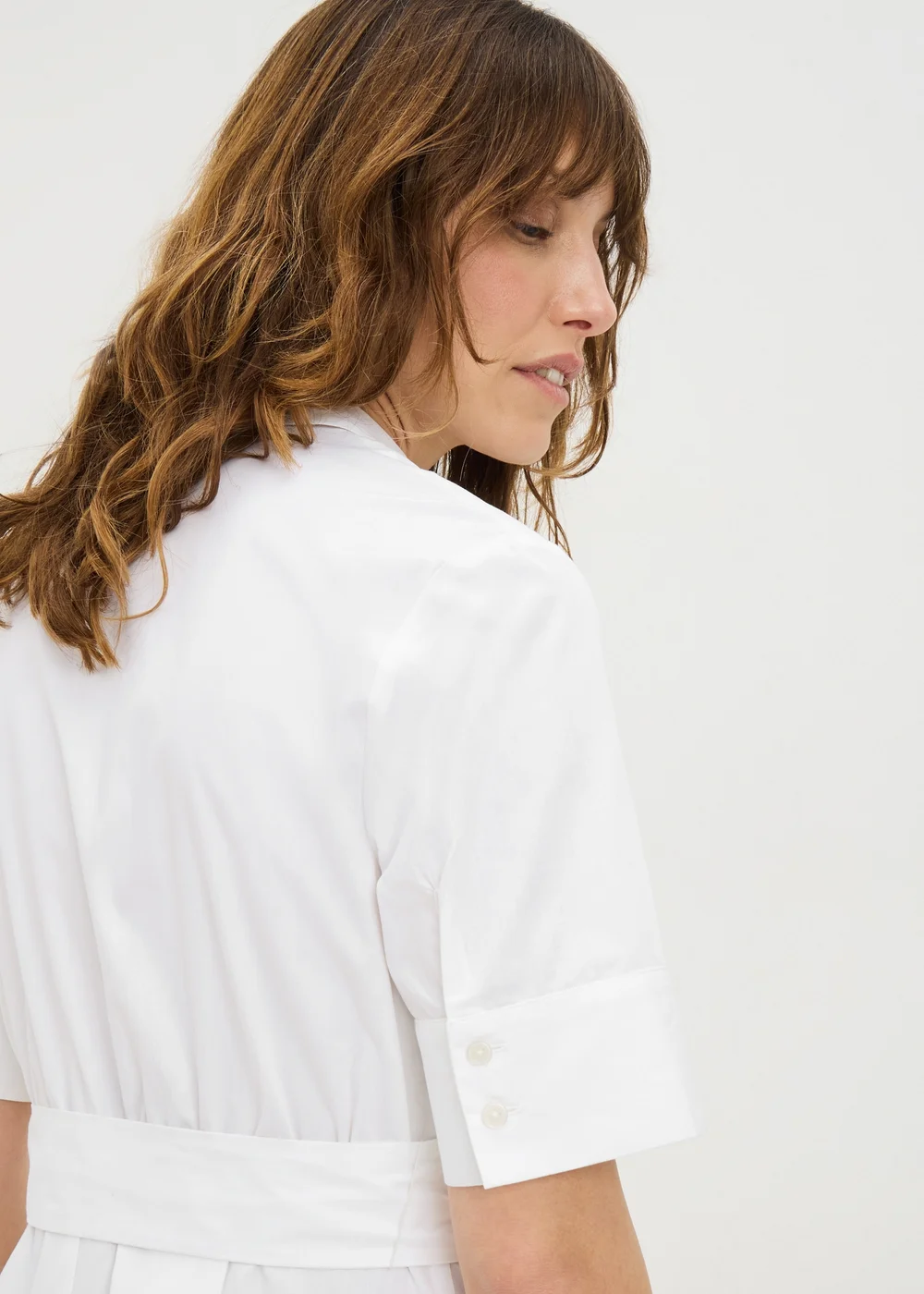 White Poplin Belted Midaxi Shirt Dress - 26 Image 3