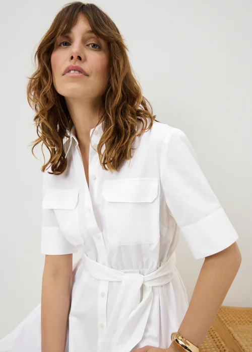 White Poplin Belted Midaxi Shirt Dress - 26 Image 2