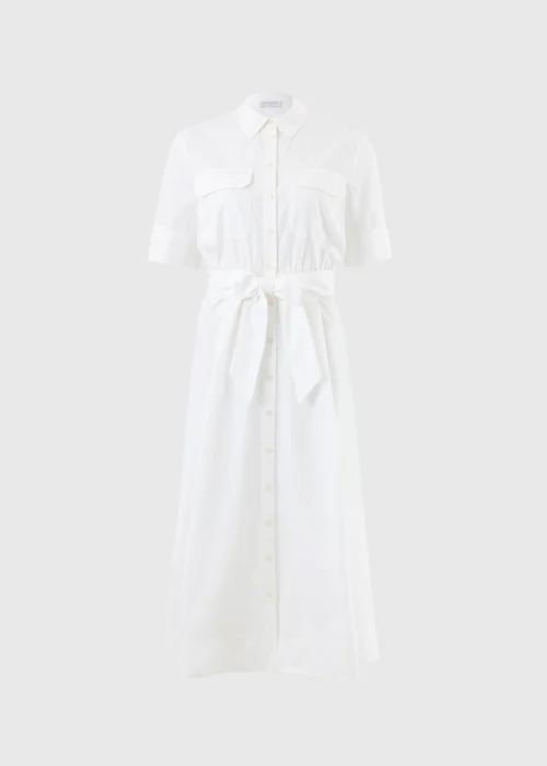 White Poplin Belted Midaxi Shirt Dress - 26 Image 4