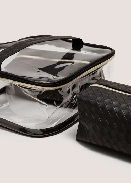 3 Piece Black Large Vanity Bags Image 2