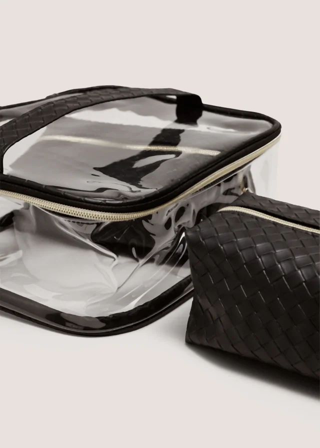 3 Piece Black Large Vanity Bags