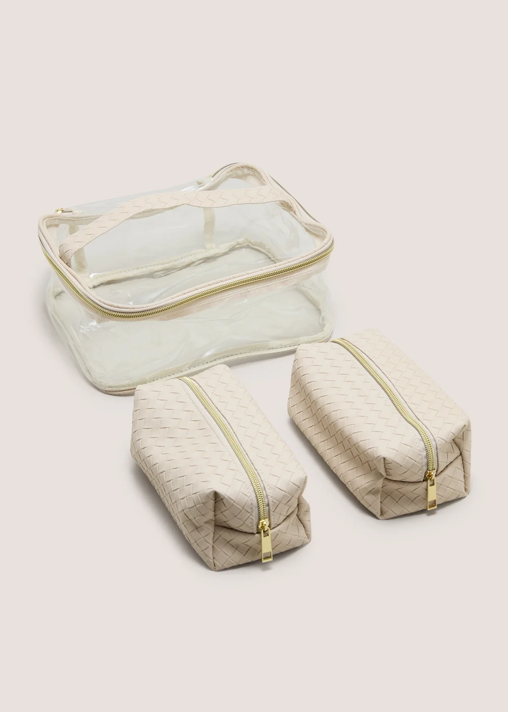 3 Piece Natural Large Vanity Bags Image 1