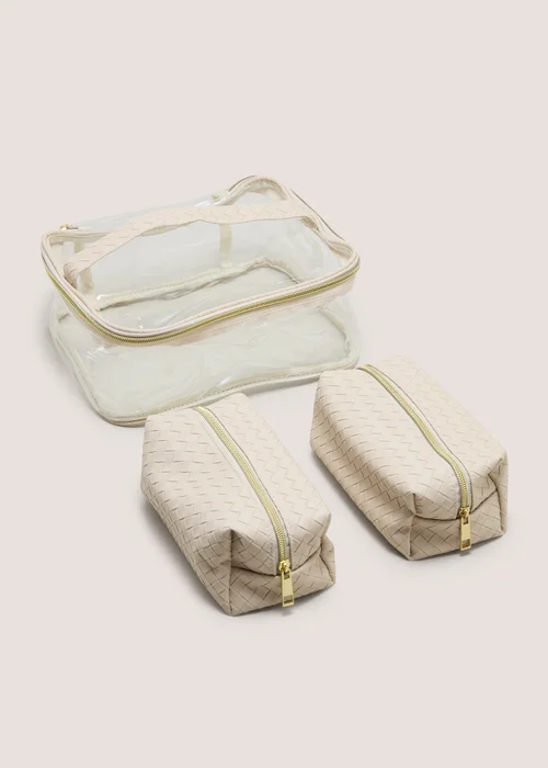 3 Piece Natural Large Vanity Bags Image 1