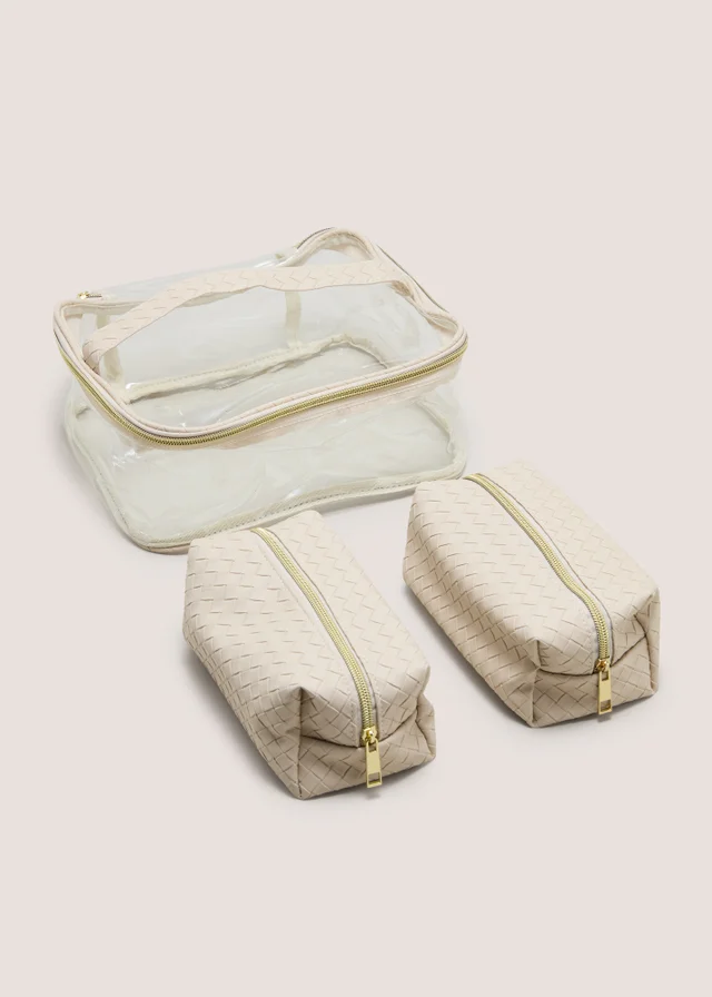 3 Piece Natural Large Vanity Bags