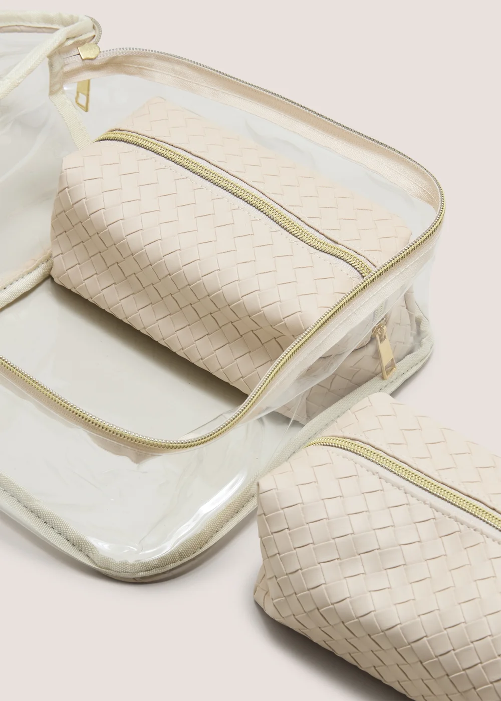 3 Piece Natural Large Vanity Bags Image 2
