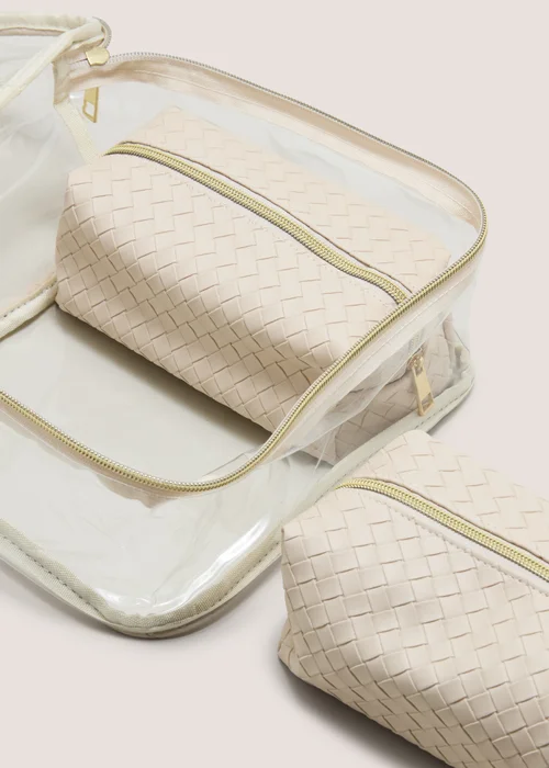 3 Piece Natural Large Vanity Bags Image 2