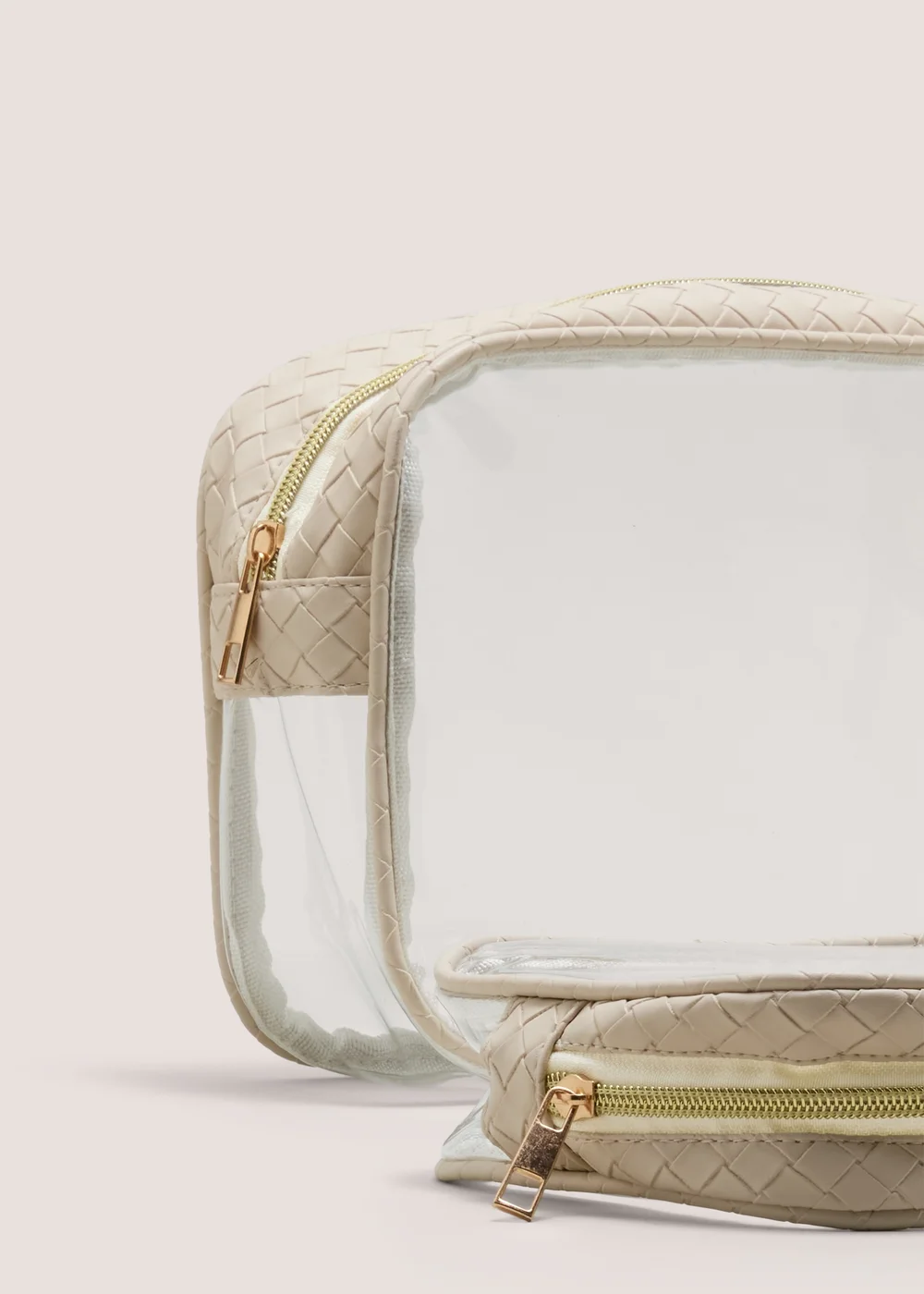 2 Pack Natural Clear Woven Cosmetic Bag Image 2