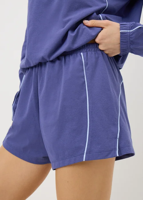 Souluxe Blue Piped Co Ord Running Shorts - Extra Large Image 2