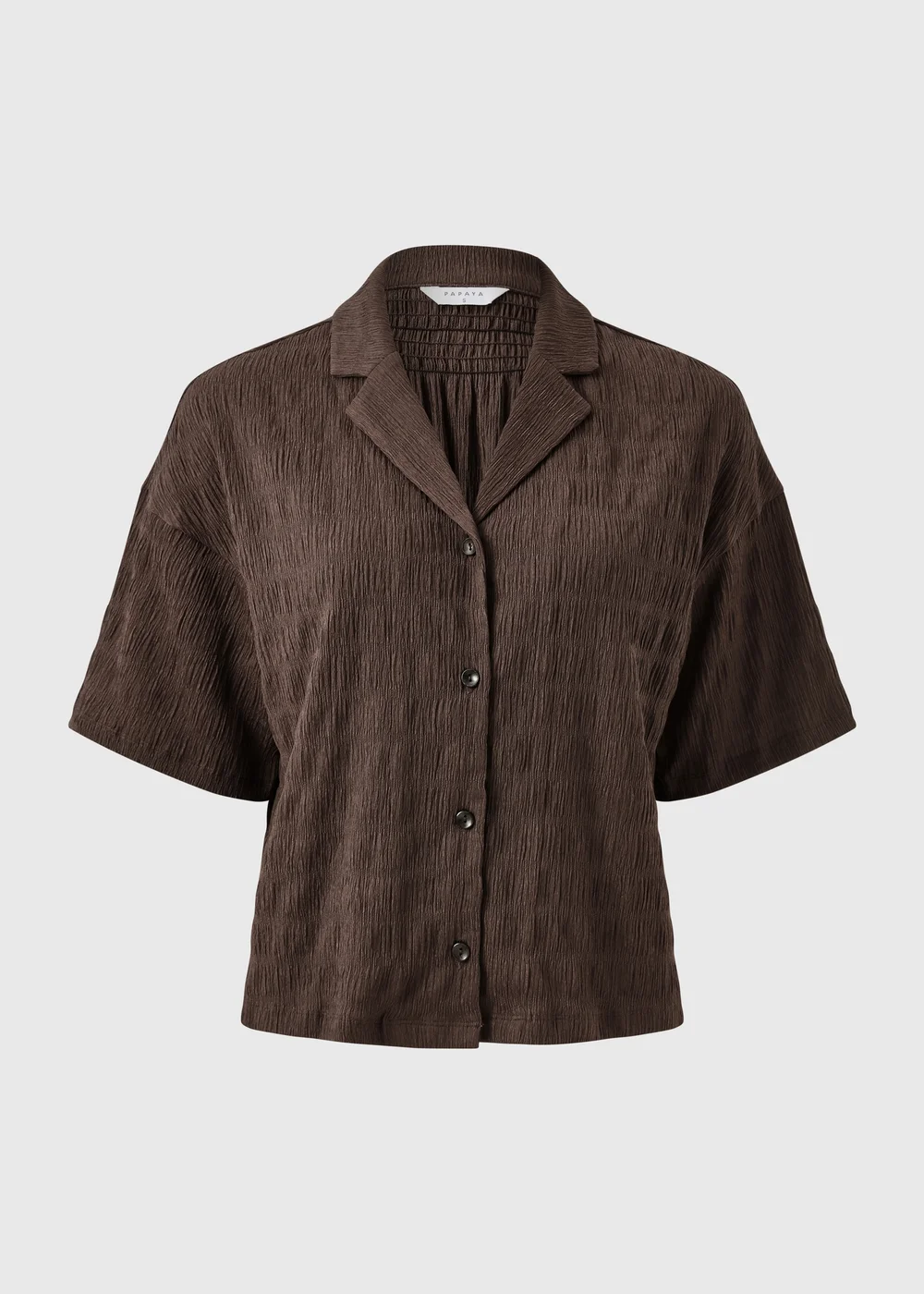 Chocolate Brown Textured Co-Ord Shirt - M Image 4