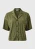 Khaki Textured Co-Ord Shirt - S Image 4