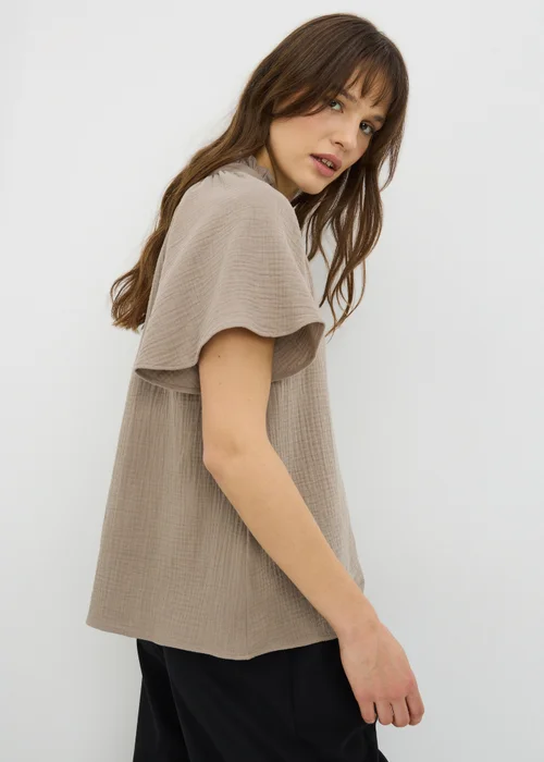 Pink Double Cloth Angel Sleeve Blouse - 8 Image 3