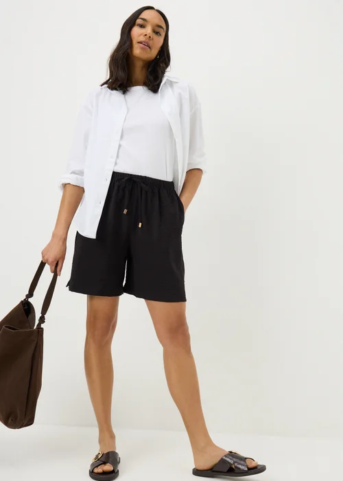 Black Tie Waist Shorts - 14 Image 1