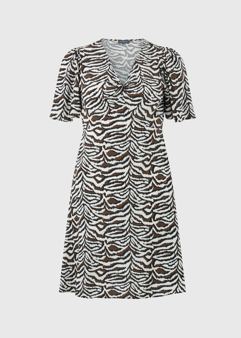 Brown Zebra Print Mini Tea Dress - 8 Image 4