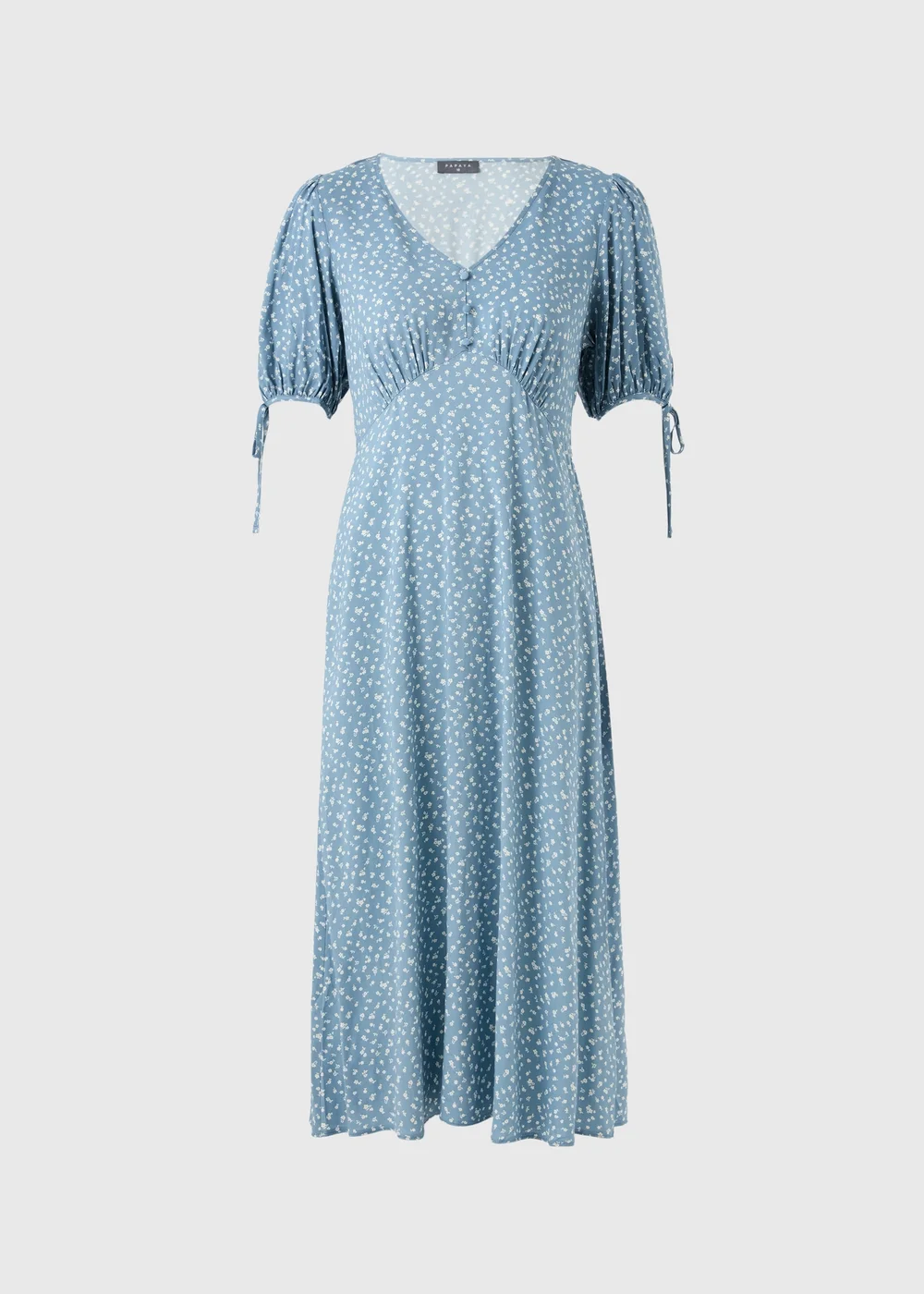 Blue Ditsy Floral Midi Tea Dress - 8 Image 4