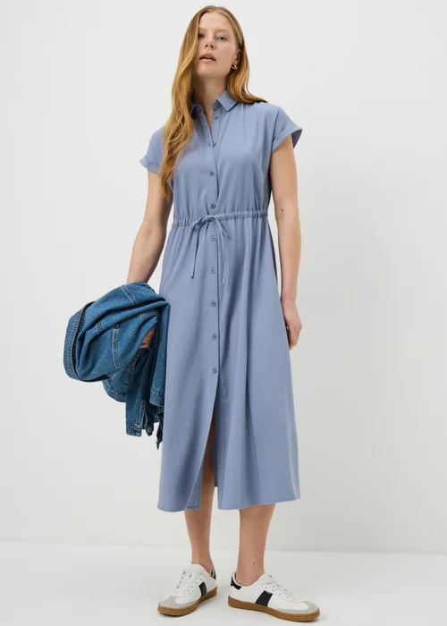Blue Clipper Midi Shirt Dress - 28 Image 1
