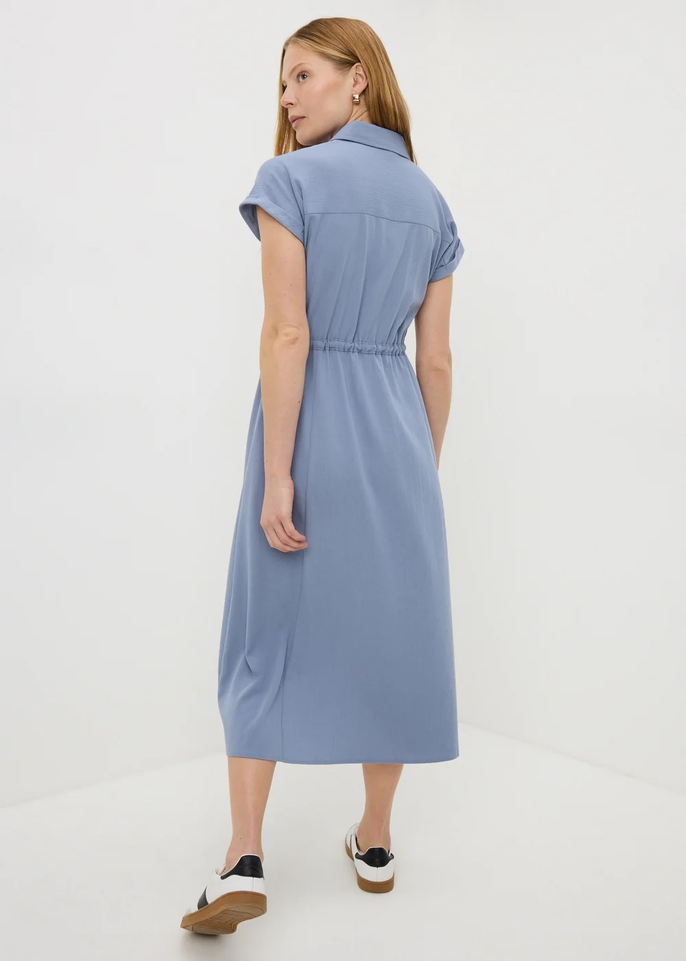 Blue Clipper Midi Shirt Dress - 28 Image 3