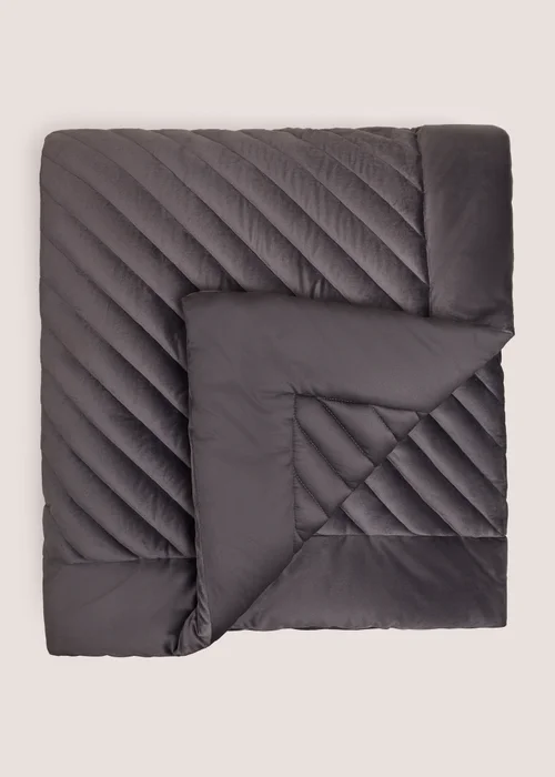 Charcoal Luxe Plush Velvet Bedspread Image 1