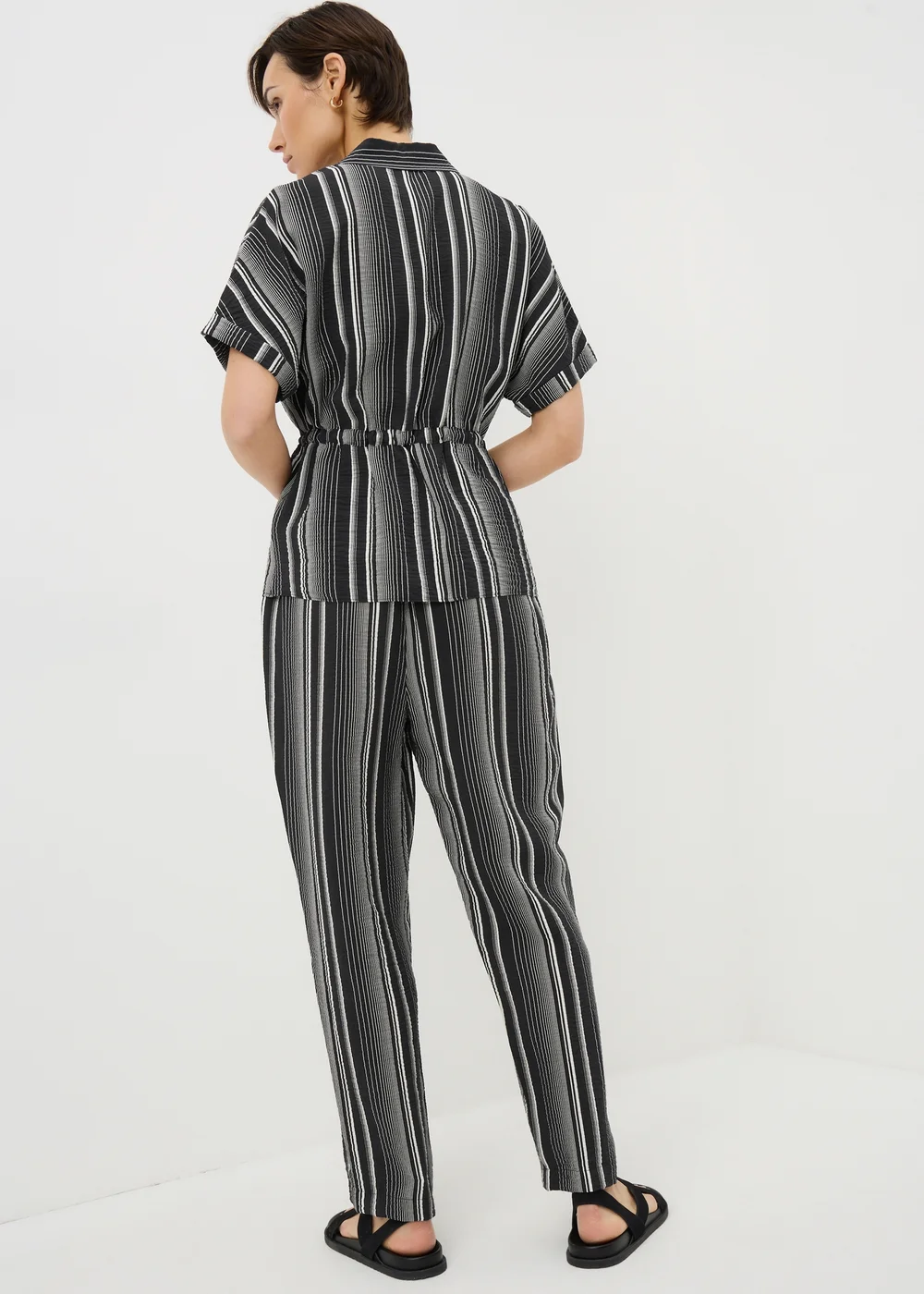Black Stripe Airflow Tapered Co Ord Trousers - 22 Image 3