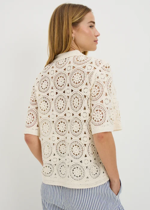 Cream Crochet Knitted Top - 8 Image 4