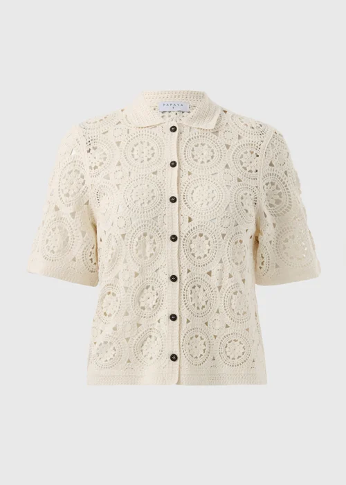 Cream Crochet Knitted Top - 8 Image 5