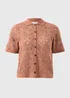 Terracotta Crochet Knitted Top - Size 8 Image 1