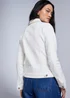 White Stretch Denim Jacket - Size 8 Image 3