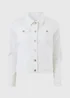 White Stretch Denim Jacket - Size 8 Image 4