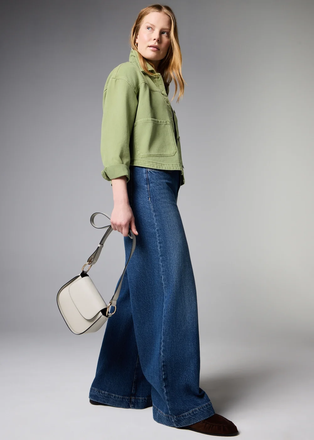 Sage Green Denim Shacket - S Image 4